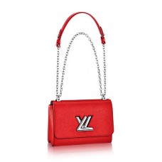 Женская красная брендовая кожаная сумка Louis Vuitton Twist MM Red Женская красная брендовая кожаная сумка Louis Vuitton Twist MM Red