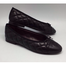 Женские брендовые кожаные стеганые балетки Chanel Cruise Black Женские брендовые кожаные стеганые балетки Chanel Cruise Black