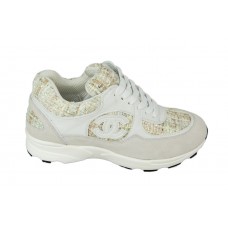 Женские брендовые кроссовки Chanel EX Sport White/Gold Женские брендовые кроссовки Chanel EX Sport White/Gold