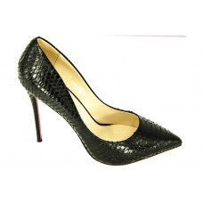 Женские черные кожаные туфли Christian Louboutin Pigalle