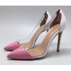 Женские лакированные туфли Gianvito Rossi Plexi розовые с белым Женские лакированные туфли Gianvito Rossi Plexi розовые с белым
