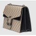 Бежевая хлопково-кожаная сумка через плечо Gucci Dionysus GG Supreme