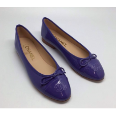 Женские брендовые кожаные балетки Chanel Low Blue Женские брендовые кожаные балетки Chanel Low Blue