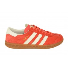 Женские замшевые кеды Adidas Hamburg оранжевые