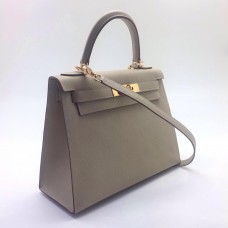 Женская кожаная сумка Hermes серая 28 см Женская кожаная сумка Hermes серая 28 см