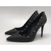 Женские летние кожаные туфли Valentino Garavani Rockstud черные с отделкой