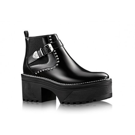 Женские осенние брендовые ботинки Louis Vuitton ChekPoint Black