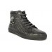 Мужские высокие осенние брендовые ботинки Philipp Plein Metall Skull черные