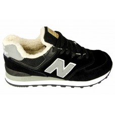 Зимние Кроссовки New Balance 574 Black/Grey с мехом Зимние Кроссовки New Balance 574 Black/Grey с мехом