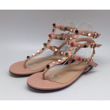 Женские сандалии Valentino Garavani Rockstud бежевые Женские сандалии Valentino Garavani Rockstud бежевые