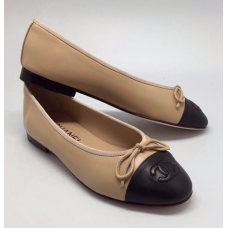 Женские кожаные брендовые балетки Chanel Low Beige Женские кожаные брендовые балетки Chanel Low Beige