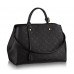 Женская  брендовая кожаная сумка Louis Vuitton Montaigne GM Черная