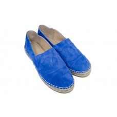 Женские брендовые замшевые эспадрильи Chanel Cruise Blue Женские брендовые замшевые эспадрильи Chanel Cruise Blue