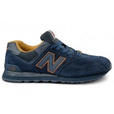 Мужские замшевые кроссовки New Balance 574 Dark Blue/Orange Мужские замшевые кроссовки New Balance 574 Dark Blue/Orange