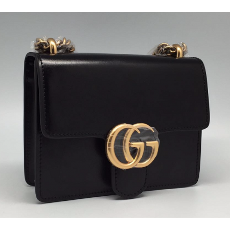 Женская сумка Gucci черные с золотой пряжкой