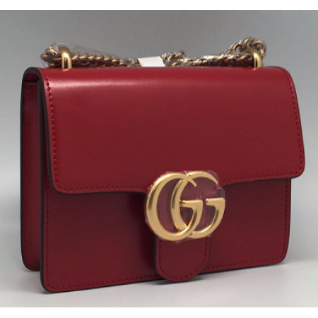 Женская красная кожаная сумка Gucci