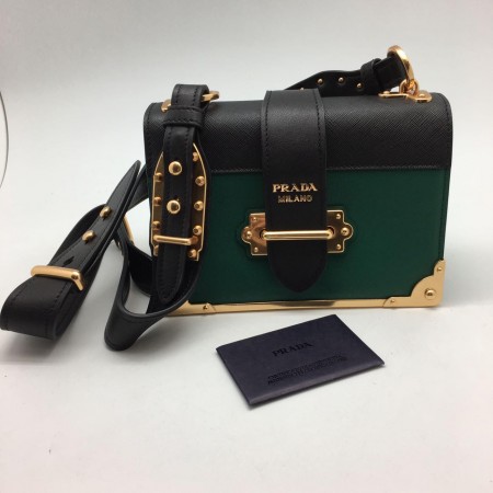 Женская сумка Prada Black/Green/Gold