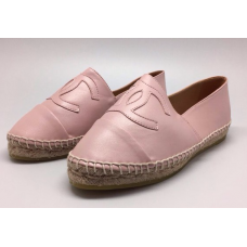Женские брендовые летние кожаные эспадрильи Chanel Pink Женские брендовые летние кожаные эспадрильи Chanel Pink