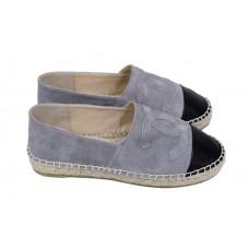 Женские брендовые замшевые эспадрильи Chanel Grey Женские брендовые замшевые эспадрильи Chanel Grey