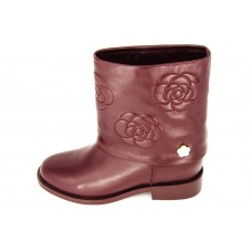Женские осенние кожаные сапоги Chanel Cruise Bordo Женские осенние кожаные сапоги Chanel Cruise Bordo