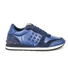 Женские кожаные кроссовки Valentino Garavani Rockstud синие Женские кожаные кроссовки Valentino Garavani Rockstud синие