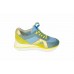 Женские цветные летние кроссовки Valentino Garavani Rockstud голубые с желтым