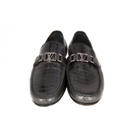 Мужские брендовые кожаные мокасины Louis Vuitton Montaigne Black