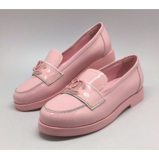 Женские брендовые кожаные лоферы Chanel Pink Женские брендовые кожаные лоферы Chanel Pink