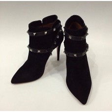 Женские замшевые ботильоны Valentino Garavani Rockstud черные Женские замшевые ботильоны Valentino Garavani Rockstud черные