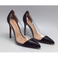 Женские летние кожаные туфли Gianvito Rossi Plexi черные Женские летние кожаные туфли Gianvito Rossi Plexi черные