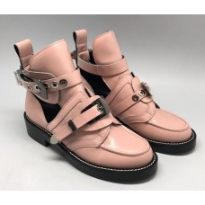 Женские летние лаковые ботинки Balenciaga розовые с застежками  Женские летние лаковые ботинки Balenciaga розовые с застежками
