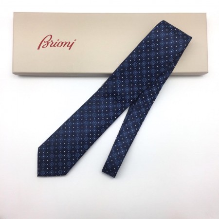 Мужской галстук Brioni темно-синий с узороми 150 см