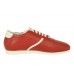 Мужские кожаные летние кроссовки Dolce&Gabbana красные с белой полосой