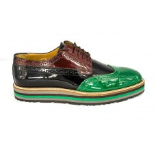 Осенние ботинки Prada Black/Brown/Green Осенние ботинки Prada Black/Brown/Green