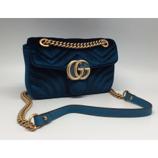 Женская бархатная сумка Gucci синий Женская бархатная сумка Gucci синий