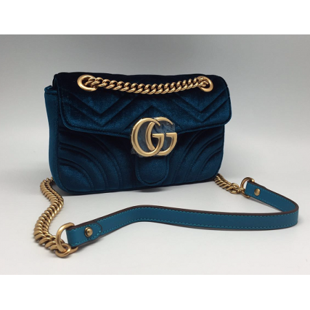 Женская бархатная сумка Gucci синий