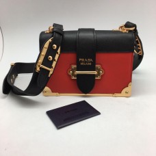 Женская сумка Prada Black/Red/Gold