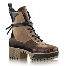 Женские высокие кожаные ботинки на платформе Louis Vuitton Laureate Broun коричневые Женские высокие кожаные ботинки на платформе Louis Vuitton Laureate Broun коричневые