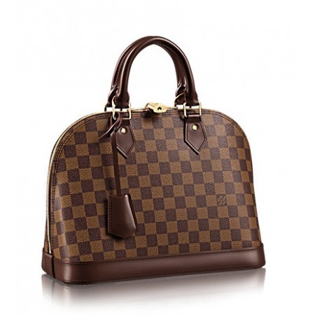Женская кожаная брендовая сумка Louis Vuitton Alma Broun
