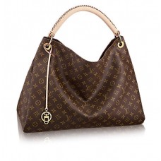 Женская брендовая кожаная сумка Louis Vuitton Artsy Broun MM Женская брендовая кожаная сумка Louis Vuitton Artsy Broun MM