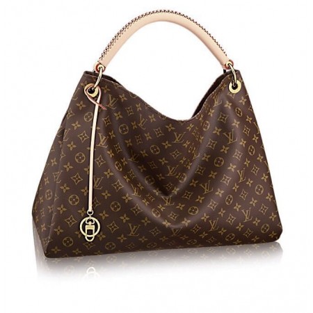 Женская брендовая кожаная сумка Louis Vuitton Artsy Broun MM