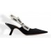 Женские туфли Christian Dior черные с открытой пяткой