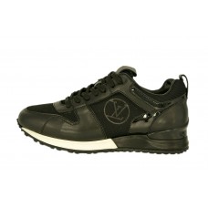 Мужские кожаные кроссовки Louis Vuitton Sneakers Run Away черные комбинированные