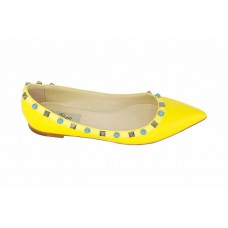 Женские кожаные балетки Valentino Garavani Rockstud желтые Женские кожаные балетки Valentino Garavani Rockstud желтые