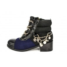 Женские ботинки Chanel High Black/Blue Женские ботинки Chanel High Black/Blue