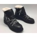 Зимние женские ботинки Chanel High Black Winter