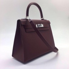 Женская кожаная сумка Hermes бордовая 28 см Женская кожаная сумка Hermes бордовая 28 см