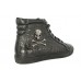 Мужские высокие осенние брендовые ботинки Philipp Plein Metall Skull черные