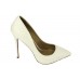 Женские белые кожаные туфли Christian Louboutin Pigalle