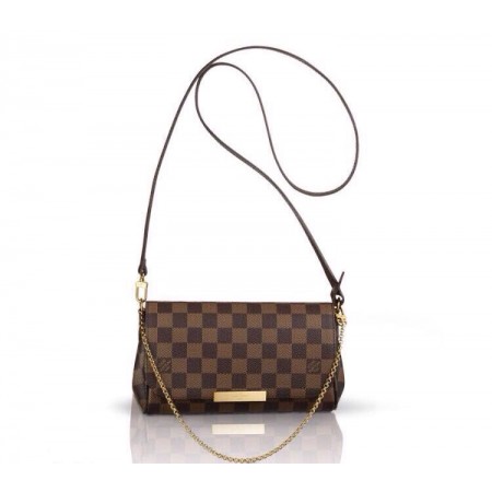Женская брендовая сумка (клатч) Louis Vuitton Damier Favorite PM Broun